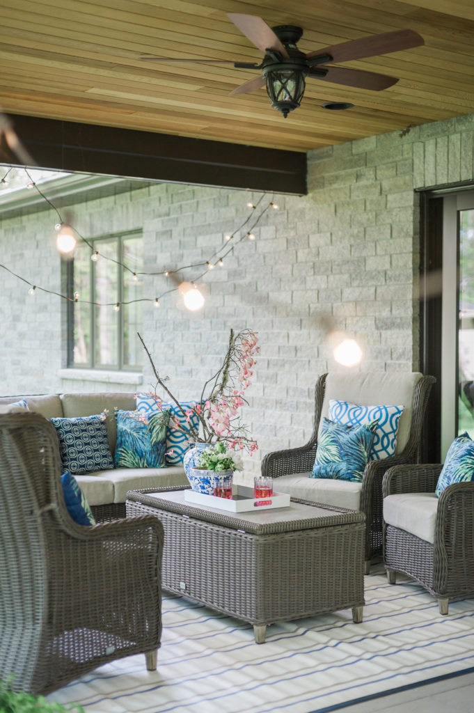 Blue and White and Blooms All Over: Hamptons Chic Patio Reveal - The ...