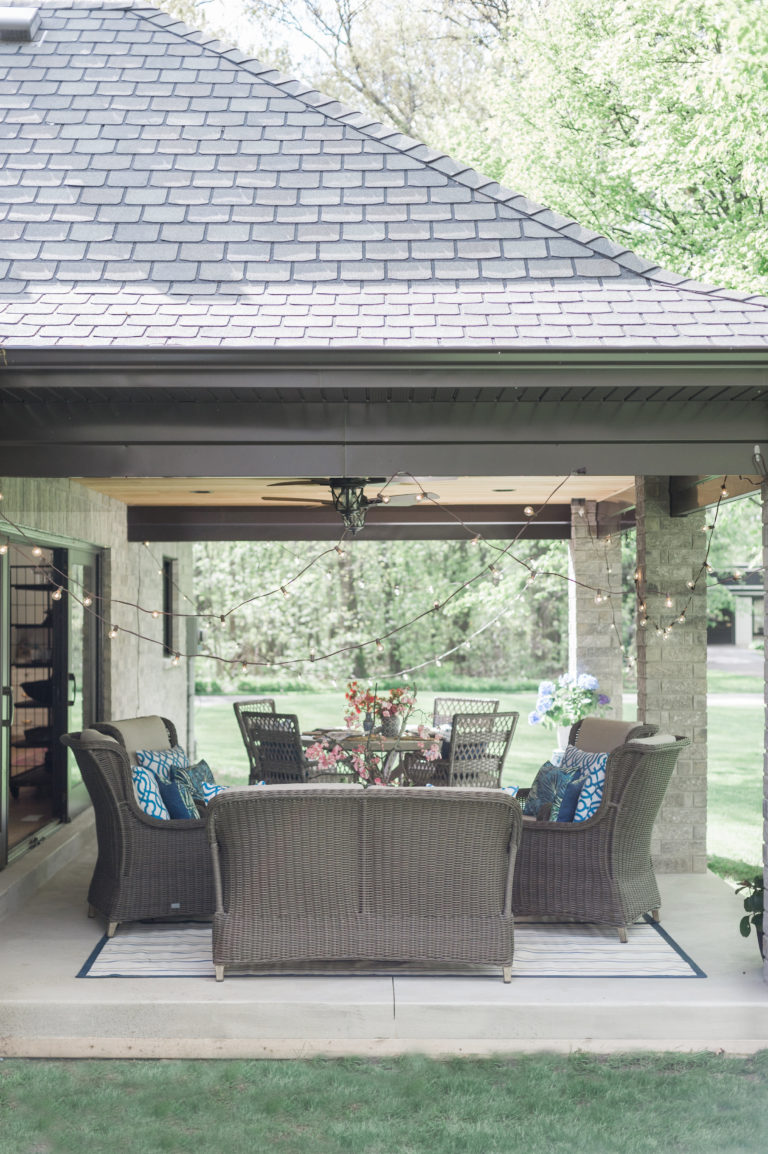 Blue and White and Blooms All Over: Hamptons Chic Patio Reveal - The ...