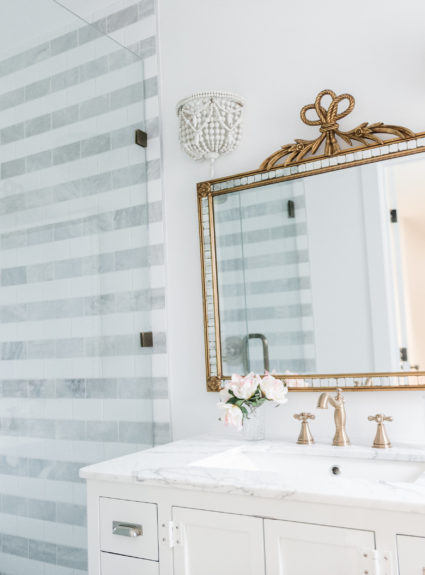 Striped Marble Bathroom Renovation Reveal