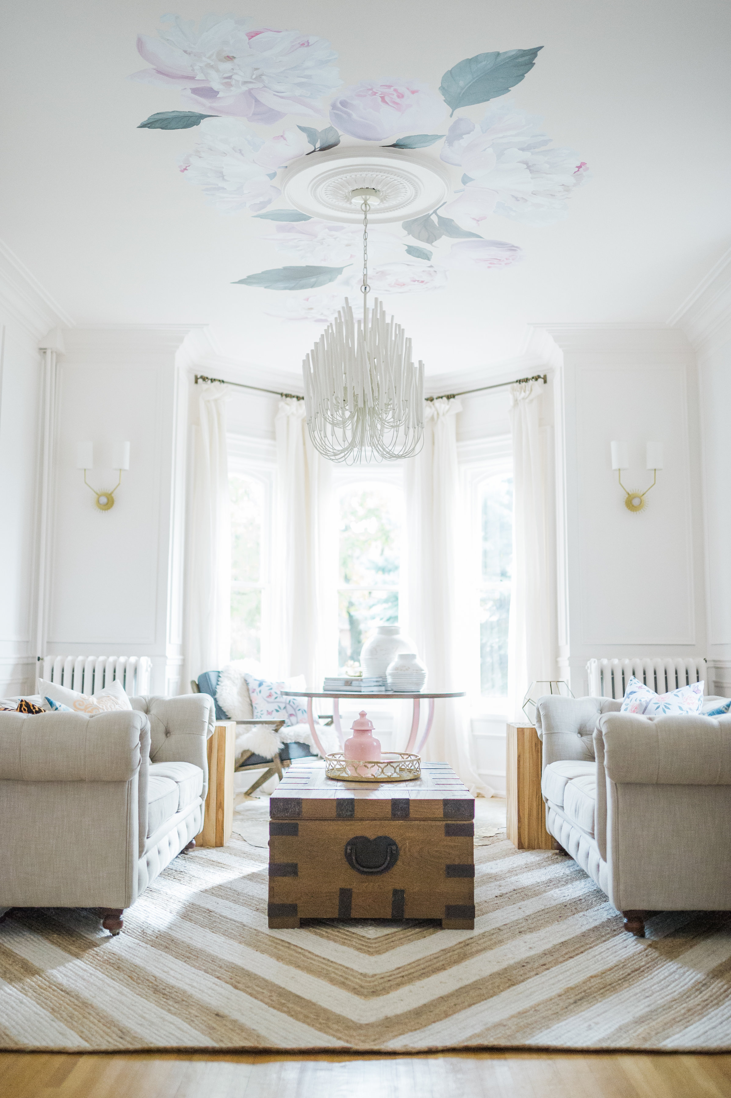 Modern Parisian Living Room Reveal Wainscoting Paint Lighting