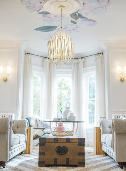 Modern Parisian Living Room Reveal: Wainscoting, Paint, Lighting