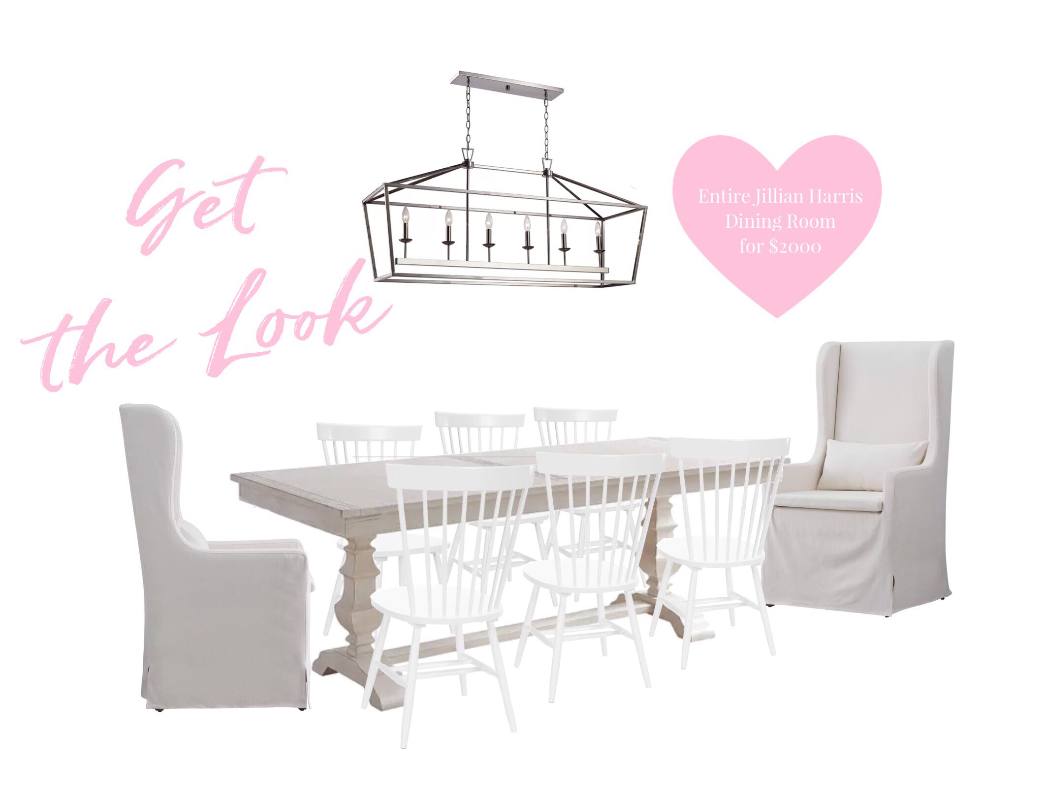 Get The Look Entire Jillian Harris Dining Room For 2000 The Leslie Style