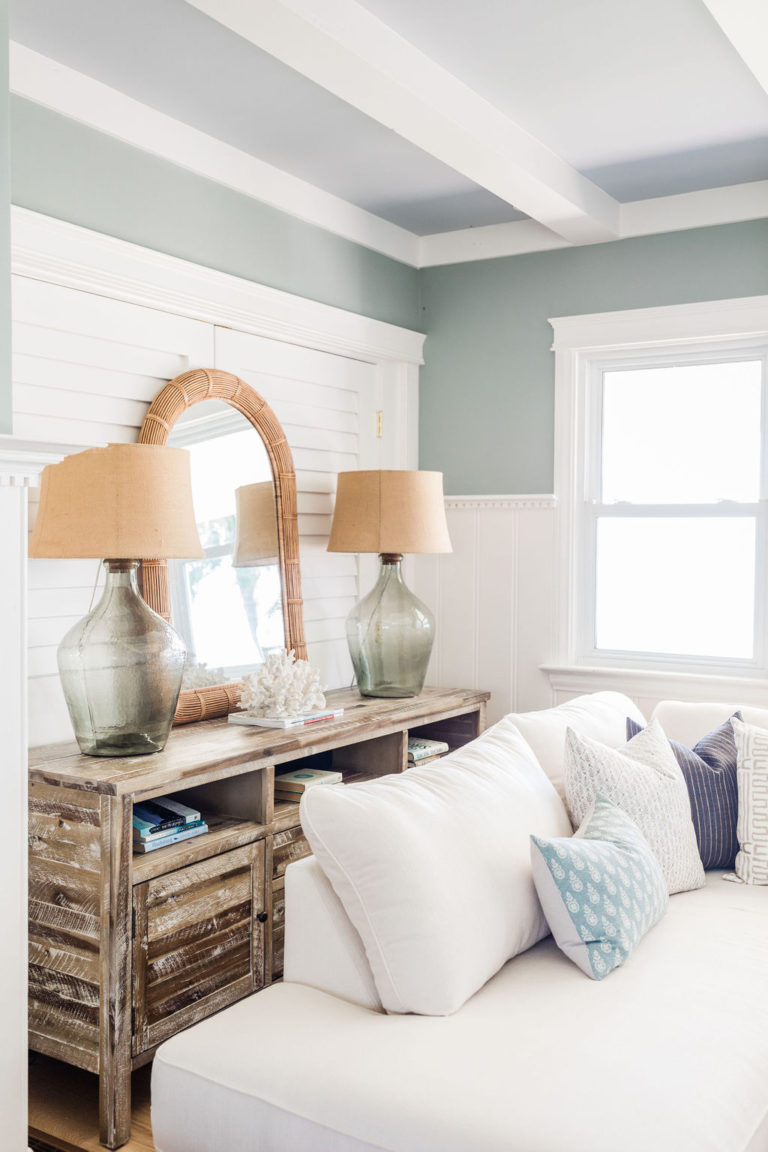 Coastal Family Room with Two Sectionals Reveal - The Leslie Style